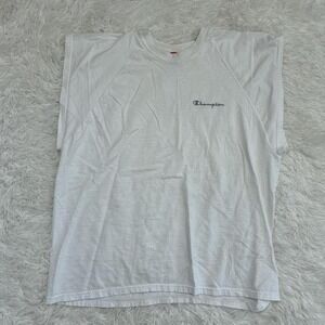 Vintage Y2K 90s Workout Boxing Athletic Retro Champion white cotton t-shirt